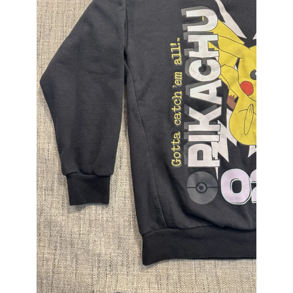 Pokemon Pikachu Black Hoodie 2023 License Gotta Catch Em All! 025 12-13 Years Sz - Picture 9 of 15